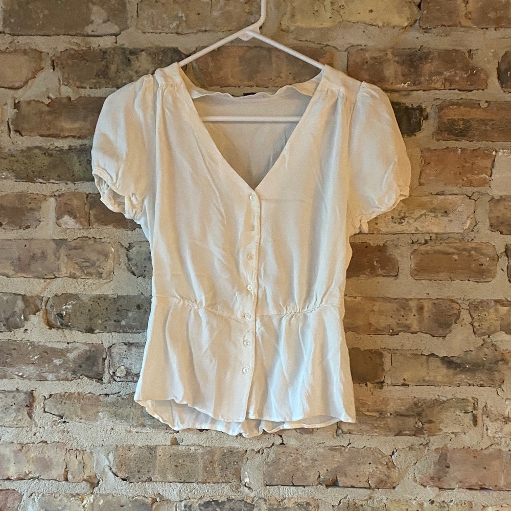 J. Crew Cream Button-Up Blouse